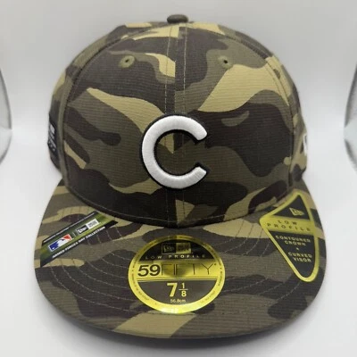 New Era 59Fifty Chicago Cubs Camo Low Profile Fitted Hat 7 1/8 MLB Baseball New - Image 1 of 4