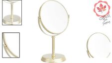 Dual-Sided Gold Vanity Mirror - 1X/5X Magnification for Grooming and Makeup