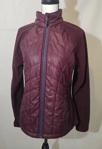 EUC NEW BALANCE MAROON/PURPLE FLEECE PUFFER JACKET MEDIUM ZIP-UP ZIPPER POCKETS - Picture 1 of 7