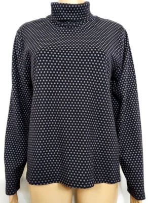 Top de mujer BLANCO STAG talla XL (16/18) negro con lunares blancos cuello alto algodón Foto 1 de 4