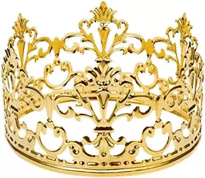 Vintage Gold Crown Cake Topper, Happy Birthday Cake Topper Party Decor, Baby Sho - Picture 1 of 12