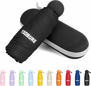 Pocket Mini Umbrella for Purse UV Sun Winter Rain Umbrella with Case Folding - Picture 1 of 6