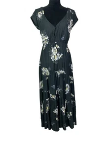 Maxi Vestido Largo FREE PEOPLE Negro All I Got Floral Acampanado en Niveles 2 - Imagen 1 de 15