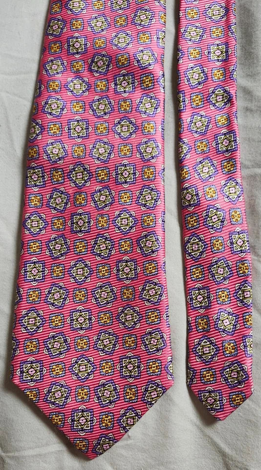 Corbata de seda Robert Talbott Best Of Class Nordstrom rosa vivo azul geométrica Foto 1 de 4