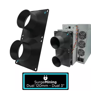 Dual 120mm to Dual 3 Inch Fan Shroud Silencer ASIC Antminer IceRiver Goldshell - Picture 1 of 2