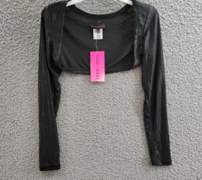 With Jules Open Front Cropped Shrug Big Girls' L Black Solid Long Sleeve Pull On - Image 1 of 4