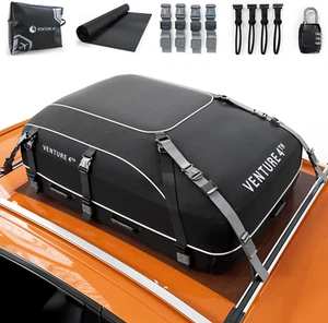 Rooftop Cargo Carrier - 21 Cubic Feet Waterproof Car Roof Cargo Bag with Tie-Dow - Picture 1 of 12