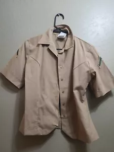 USMC Womens PFC Uniform Khaki Shirt Military Short Sleeve 12R S/S DLA - Picture 1 of 8