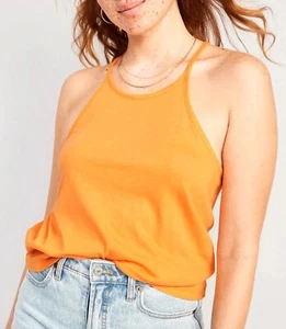 Old Navy Women’s Size Small ~ Orange Relaxed Halter Tank Top .. NWT - Picture 1 of 3