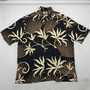 Cubavera Hawaiian Shirt Mens XL Black Floral Button Up Short Sleeve - Picture 1 of 8