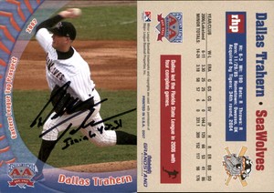 Dallas Trahern Signed 2007 Grandstand Eastern League Top Prospects  Card Auto AU