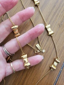 kate spade New York TAKE A BOW Gold Stations Long Necklace - Picture 1 of 4