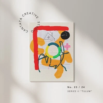 Obra de arte collage original - arte de pared pequeño - arte abstracto - medios mixtos - vibrante Foto 1 de 4