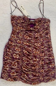 Zara drapiert gefüttert mehrfarbig Kleid Größe Medium neu mit Etikett - Bild 1 von 11