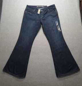 American Eagle Jeans Damengröße 14 Reg. Low Rise Flare Blau 100% Baumwolle Neu - Bild 1 von 17