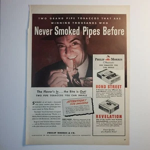 Vintage 1946 Philip Morris Pipe Tobacco - Vintage Magazine Ad - Frameable - Picture 1 of 2
