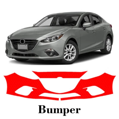 Película de protección de pintura PPF precortada para parachoques delantero para Mazda 3 2014-2016 Foto 1 de 4