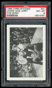 1985 FTCC The Three Stooges #41 Where was Larry Fine Born? PSA 8 - Picture 1 of 4