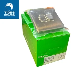 6 X Schneider Lisse Sin Tornillos Deco Conmutado FCU Acero Inoxidable Blanco Interior - Imagen 1 de 1