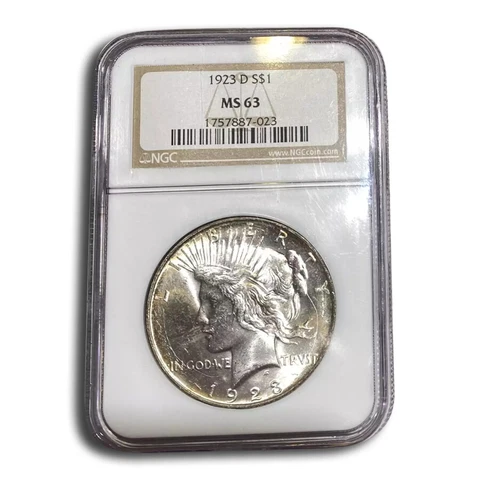 1923-D Peace Dollar MS-63 NGC Cover