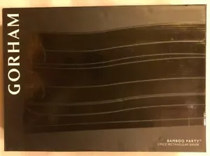 Gorham Bamboo & Porcelain Party 2 Piece Rectangular Server New - Picture 1 of 7