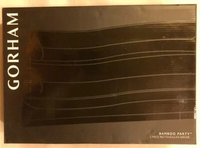 Gorham Bamboo & Porcelain Party 2 Piece Rectangular Server New - Image 1 of 4