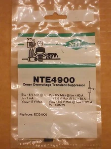 NTE4900 ECG4900 SK9812 Zener Clamping Diode Overvoltage Transient Suppressor NEW - Picture 1 of 1