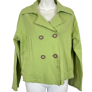 NTCO Nomadic Traders Womens Green Knit Stretch Cotton Lightweight Jacket sz S - Picture 1 of 16