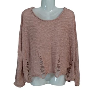 Pol Pink Sweater Top Women's Size Small Baggy Slouchy Stretch Drop Sleeves - Picture 1 of 8