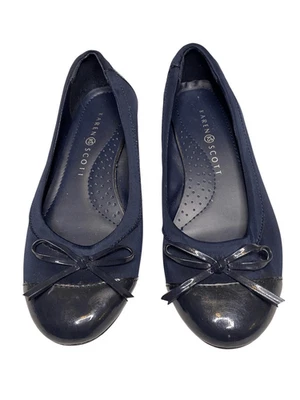Karen Scott Rylee Womens 6M Blue Patent Workwear Classic Bow Ballet Flat Shoes - Image 1 of 4
