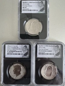 Apollo 11 50th Anniversary Set of 3 FDI NGC - Picture 1 of 8