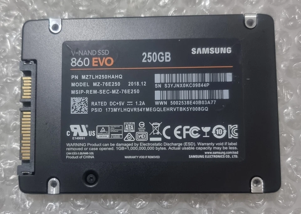 Samsung 860 EVO MZ-76E250 250GB SATA 2.5 Internal Solid State Drive Laptop Pc - Image 1 of 1