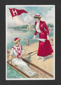 1903 Joseph Tetlow Trade Card - Harvard University Women Rowing - Cambridge, MA - Foto 1 di 2