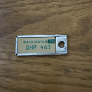 RARE VTG DAV Disabled Veterans Mini License Plate Key Chain Ring WASHINGTON 72 - Picture 1 of 4