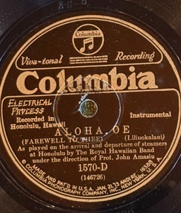 Columbia1570D Royal Hawaiian Band NA LEI O HAWAII 1928 E 78rpm - Picture 1 of 4