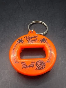 Llavero abridor de botellas vintage Virginia Beach palmeras playa naranja - Imagen 1 de 3