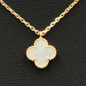 Vancleef Arpels Sweet Alhambra Shell Necklace 750Yg Chain Length 40.3Cm Used Wom - Picture 1 of 5