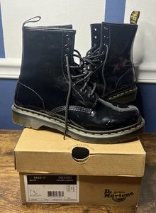 Dr. Doc Martens 1460W Black Leather Combat Boots Women's 9 - Picture 1 of 7