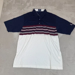 Polo golf vintage anni 90 PGA Tour Ram uomo XL bianca usata a righe preppy - Foto 1 di 6