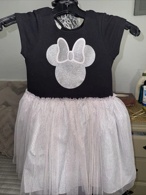 Pippa & Julie Disney Minnie Mouse  Girls Black Pink Silver & White Dress Sz:4 - Image 1 of 4