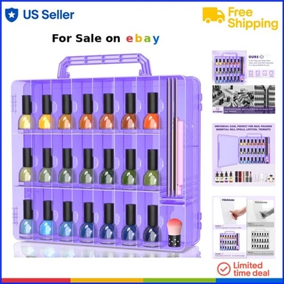 Organizador de Esmalte de Uñas Transparente Doble Lado Almacenamiento 48 Botellas Divisores Ajustables Foto 1 de 4