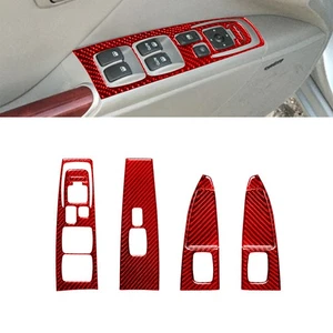 7Pcs For Hyundai Azera 2006-11 Carbon Fiber Window Lift Switch Panel Cover Trim - Picture 1 of 11