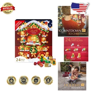 Gourmet Chocolate Teddy Bear Advent Calendar, 24pc Assorted Luxury Holiday Candy - Picture 1 of 9