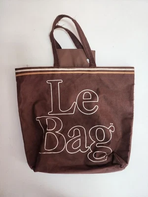 LE BAG Canvas Tote Bag - Snap Closure - Inside Pocket - Brown - 16 x 19 Vintage  - Image 1 of 4