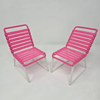 LOT 1986 Barbie Doll TROPICAL Swimming Pool PATIO Deck-Pink Chairs - Image 1 of 4