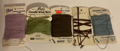 Vintage Candle Wicking Yarn 4 Colors Flaire Lily CSO Cross Stitch Originals - Image 1 of 2