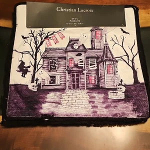 Christian Lacroix Spooky House Placements Black, White, and Pink Set(4)15x15 In - Picture 1 of 1