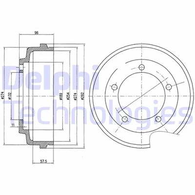 2x DELPHI Bremstrommel Trommeln Trommelbremse Hinten BF479 - Bild 1 von 2