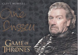 Game of Thrones GOLD Autograph Card Clive Russell as Ser Brynden Tully