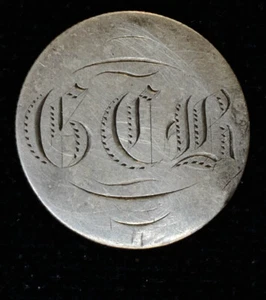 1861 Love Token Engraved GCB Design silver Liberty Seated Dime 10c Ten Cents - Picture 1 of 5